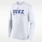 Playera universitaria de manga larga Nike Dri-FIT para hombre Duke Courtside Basketball Shootaround Legend
