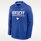 Playera de manga larga universitaria Nike Dri-FIT con gorro para hombre Kentucky Sideline