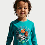 Playera de manga larga Dri-FIT con gráfico infantil Nike
