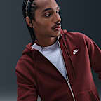 Sudadera con gorro de tejido Fleece y cierre completo para hombre Nike Club