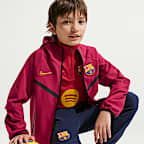 FC Barcelona Tech Big Kids' (Boys') Nike Soccer Full-Zip Jacket