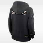 Sudadera con gorro sin cierre Nike Dri-FIT de la NFL para mujer New Orleans Saints Sideline