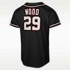 Jersey Nike de James Wood de los Washington Nationals de la MLB Replica Fashion para niños talla grande