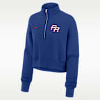 Sudadera de cuello redondo Nike cropped de medio cierre para mujer Puerto Rico National Baseball Team 2026 World Baseball Classic