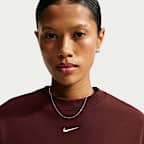Sudadera de cuello redondo oversized cropped para mujer Nike Studio Fleece Medium Weight