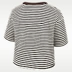 San Diego Padres Cooperstown Logo Striped Women's Nike MLB Cropped T-Shirt