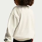 Conjunto de 2 piezas Nike Retro Remix con pants de pierna ancha en French Terry para niños talla pequeña