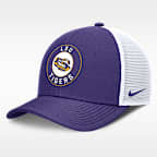 LSU Primetime Rise Men's Nike Dri-FIT College Trucker Adjustable Hat