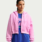 Nike Studio Fleece Medium Weight Women's Oversized Full-Zip Cropped Hoodie