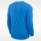 Playera de manga larga Nike Dri-FIT de la NFL para hombre Los Angeles Chargers Sideline Coach