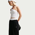 Pants de pierna ancha tiro medio para mujer Nike Studio Fleece "French Terry" ligeros