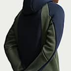 Casaco Windrunner em lã cardada com fecho completo e bloco de cor Nike Tech para homem