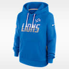 Sudadera con gorro sin cierre Nike Dri-FIT de la NFL para mujer Detroit Lions Sideline Standard Issue