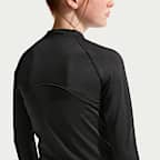Maglia a manica lunga con zip a metà lunghezza Nike Pro Dri-FIT – Ragazza