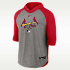 St. Louis Cardinals Authentic Collection Flux Men's Nike Dri-FIT MLB 3/4-Sleeve Hooded T-Shirt