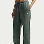 Pants oversized de tiro alto con dobladillo para mujer Nike Studio Fleece Medium Weight