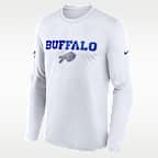 Playera de manga larga Nike Dri-FIT de la NFL para hombre Buffalo Bills Rivalries Collection Sideline Legend Small Logo