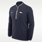 Playera de manga larga Nike Dri-FIT de la NFL de medio cierre para hombre Denver Broncos Logo Victory