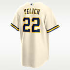 Jersey Nike de la MLB Replica para hombre Christian Yelich Milwaukee Brewers 2026 World Series Participant