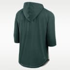 Athletics Authentic Collection Flux Men's Nike Dri-FIT MLB 3/4-Sleeve Hooded T-Shirt