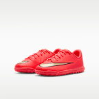 Tacos de futbol para pasto sintético (turf) de corte low para niños grandes Nike Jr. Mercurial Vapor 17 Club