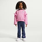 Conjunto de leggings acampanados y sudadera de cuello redondo con volantes infantil Nike