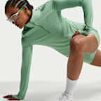 Nike Swift Dri-FIT hardlooptop met korte rits en uv-bescherming voor dames