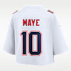 Drake Maye New England Patriots Women's Nike NFL Cropped Tundra Game Jersey