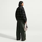 Dámská oversize kostkovaná flísová bunda Nike Sportswear s vysokým vlasem