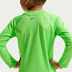 Conjunto de playera de manga larga y shorts para niño talla pequeña Nike Swim Breaker Logo Tape