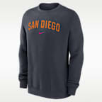 San Diego Padres 2-Hit Men's Nike MLB Pullover Crew