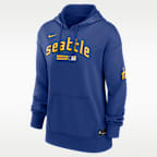 Sudadera con gorro sin cierre Nike Therma de la MLB para mujer Seattle Mariners Authentic Collection City Connect