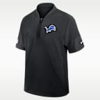 Detroit Lions Sideline Coach Men's Nike NFL 1/2-Zip Short-Sleeve Jacket
