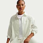 Nike Sportswear Chill Poplin Women's Oversized Woven Long-Sleeve Striped Top