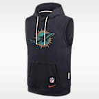 Miami Dolphins Rivalries Collection Sideline Men's Nike Dri-FIT NFL Sleeveless Pullover Hoodie