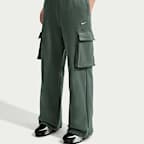 Pants cargo de tiro alto oversized para mujer Nike Studio Fleece Medium Weight