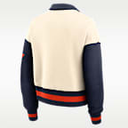 Sudadera de cuello redondo universitaria Nike oversized cropped de cierre de 1/4 para mujer Auburn Legacy
