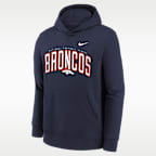 Denver Broncos Essentials Club Logo Arch Big Kids' Nike NFL Pullover Crew