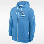 Sudadera con gorro Nike Dri-FIT de la NFL de cierre completo para hombre Tennessee Titans Sideline Standard Issue
