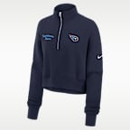 Tennessee Titans Phoenix Women's Nike NFL Cropped 1/4-Zip Crew