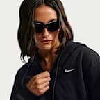 Nike Studio Fleece Medium Weight dameshoodie met rits over de hele lengte