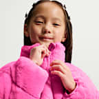 Nike Little Kids' Quilted Faux Fur Jacket