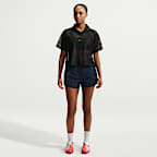 Nike Sportswear laza szabású, fűzős női póló dzsörzéfelső