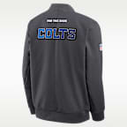 Chamarra bomber Nike de la NFL de cierre completo para hombre Indianapolis Colts Rivalries Collection Sideline