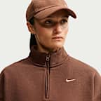 Haut court oversize à 1/4 de zip Nike Studio Fleece Medium Weight pour femme