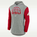 Playera de manga larga universitaria Nike Dri-FIT con gorro para hombre Ohio State Basketball