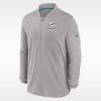Playera Nike Dri-FIT de la NFL de medio cierre para hombre Miami Dolphins Sideline