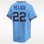 Christian Yelich Milwaukee Brewers Cooperstown Men's Nike Dri-FIT MLB Limited Jersey