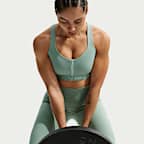 Bra deportivo con almohadillas y cierre frontal para mujer Nike Indy High Support