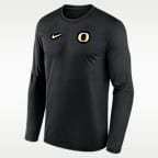 Playera de manga larga universitaria Nike Dri-FIT para hombre Oregon Sideline Legend Small Logo